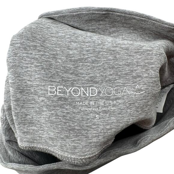 Beyond Yoga Tri-Panel Gray & Green High Waist Full Length Athleisure Leggings - Picture 6 of 7